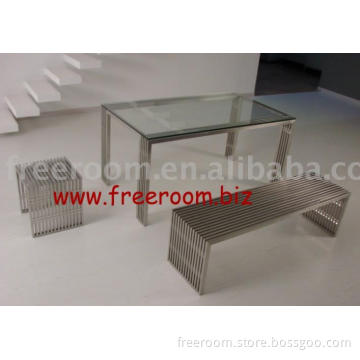 eames lounge chair barcelona chair le corbusier  STAINLESS STEEL MODERN CLASSIC DINING TABLE